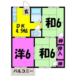 コーポ金子B棟（鴻巣市新宿）　の物件間取画像